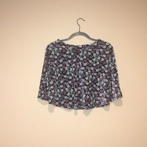 Floral Velvet Navy Skirt. Size: Medium